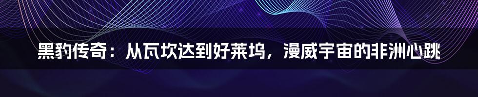 黑豹传奇:从瓦坎达到好莱坞,漫威宇宙的非洲心跳