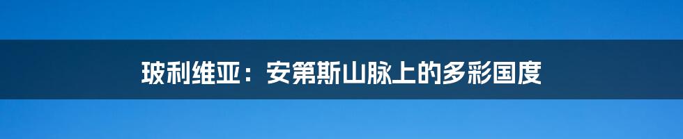 玻利维亚:安第斯山脉上的多彩国度