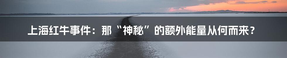 上海红牛事件:那“神秘”的额外能量从何而来?