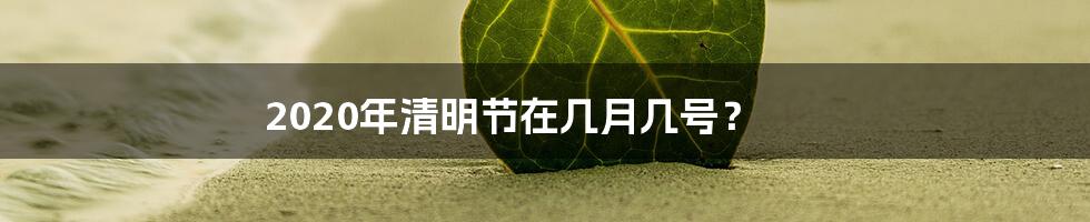 2020年清明节在几月几号？