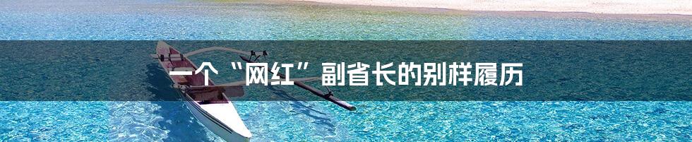 一个“网红”副省长的别样履历