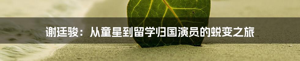 谢廷骏:从童星到留学归国演员的蜕变之旅