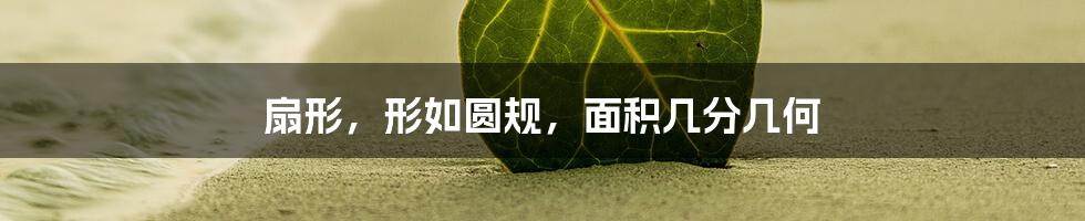 扇形,形如圆规,面积几分几何