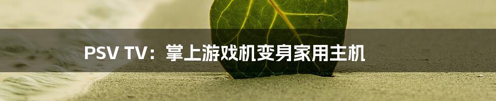 PSV TV:掌上游戏机变身家用主机