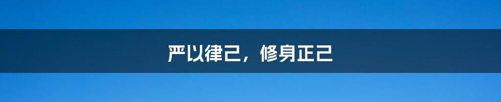 严以律己,修身正己
