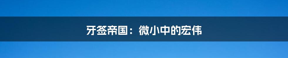 牙签帝国:微小中的宏伟