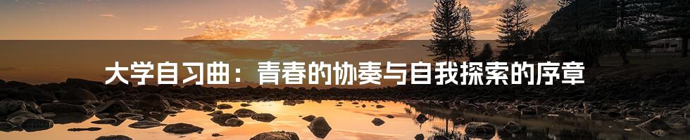 大学自习曲：青春的协奏与自我探索的序章