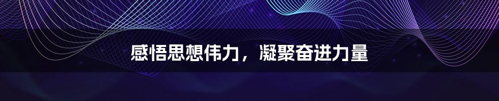 感悟思想伟力,凝聚奋进力量