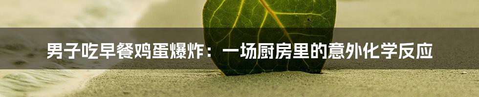 男子吃早餐鸡蛋爆炸：一场厨房里的意外化学反应