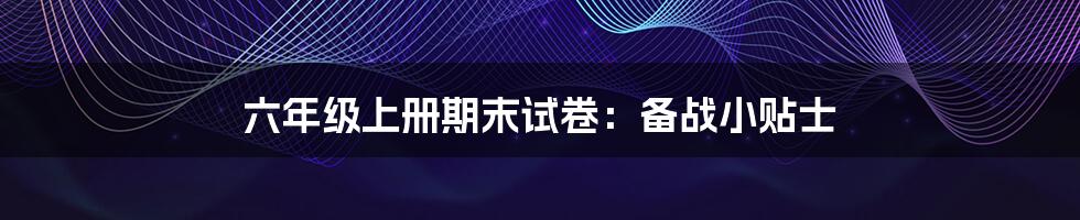 六年级上册期末试卷:备战小贴士