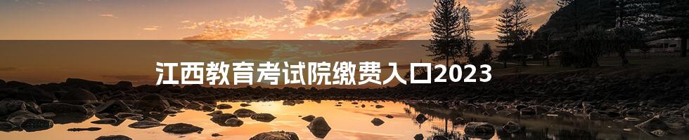 江西教育考试院缴费入口2023