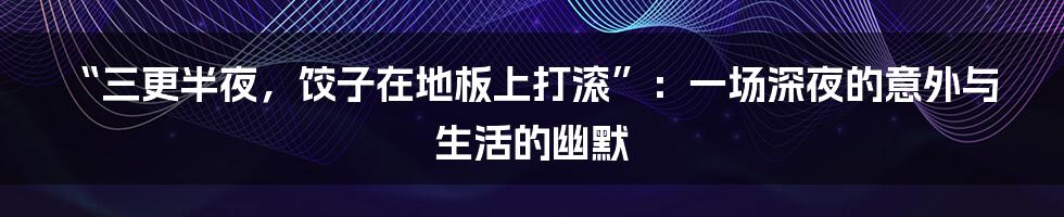 “三更半夜,饺子在地板上打滚”:一场深夜的意外与生活的幽默
