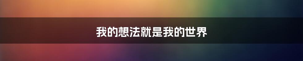 我的想法就是我的世界