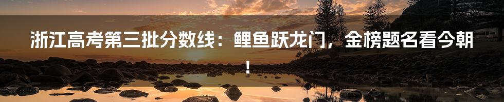 浙江高考第三批分数线:鲤鱼跃龙门,金榜题名看今朝!