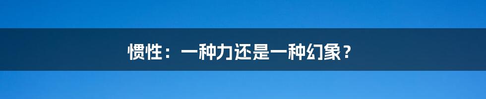 惯性:一种力还是一种幻象?