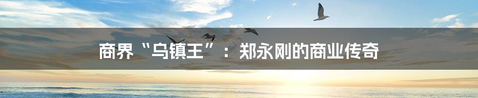商界“乌镇王”:郑永刚的商业传奇