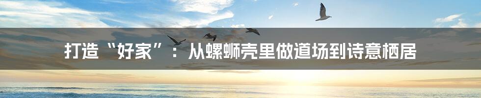 打造“好家”:从螺蛳壳里做道场到诗意栖居