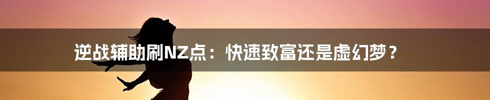 逆战辅助刷NZ点:快速致富还是虚幻梦?