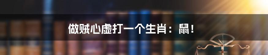 做贼心虚打一个生肖:鼠!
