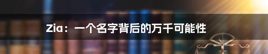 Zia:一个名字背后的万千可能性