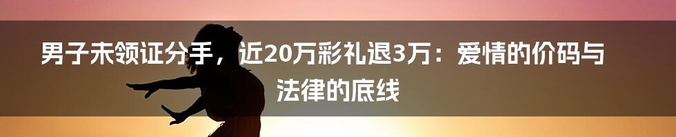 男子未领证分手，近20万彩礼退3万：爱情的价码与法律的底线