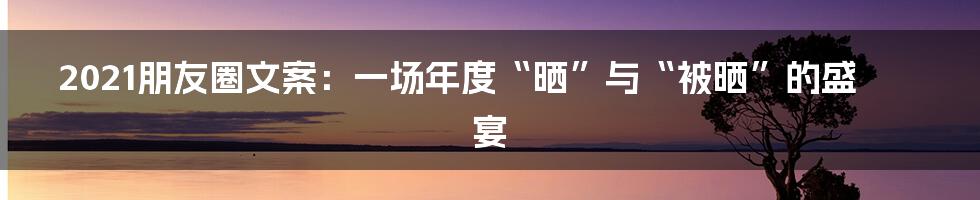 2021朋友圈文案:一场年度“晒”与“被晒”的盛宴