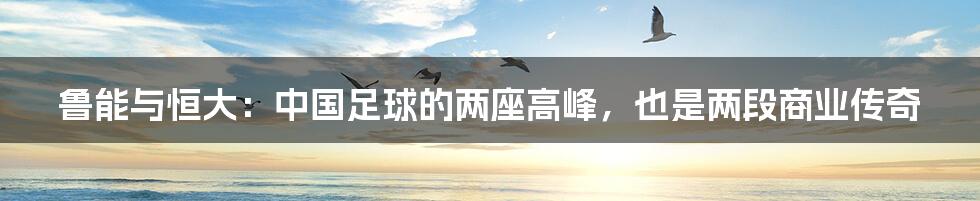 鲁能与恒大:中国足球的两座高峰,也是两段商业传奇