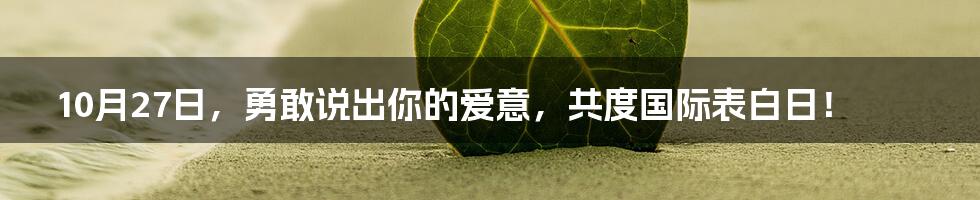 10月27日,勇敢说出你的爱意,共度国际表白日!