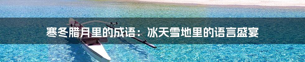 寒冬腊月里的成语:冰天雪地里的语言盛宴