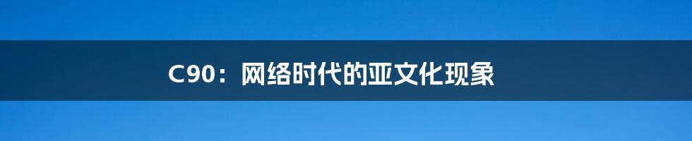 C90：网络时代的亚文化现象