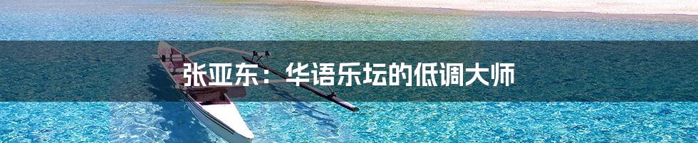 张亚东：华语乐坛的低调大师