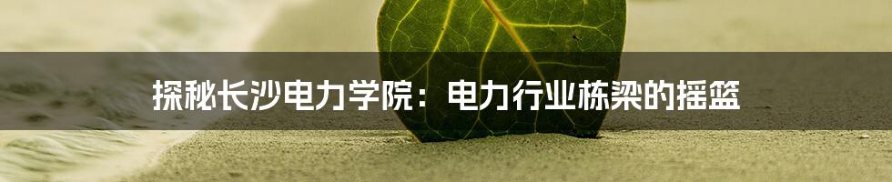 探秘长沙电力学院：电力行业栋梁的摇篮