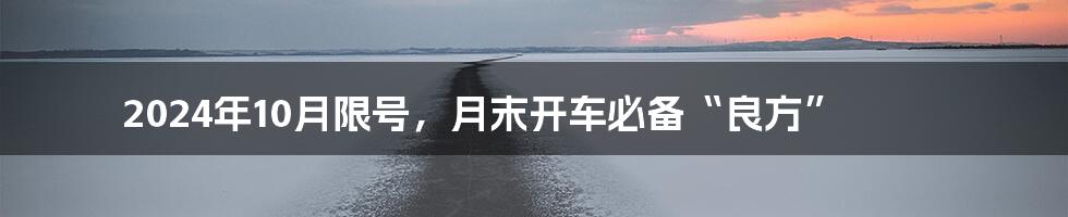 2024年10月限号，月末开车必备“良方”