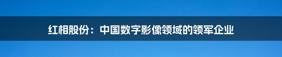 红相股份：中国数字影像领域的领军企业