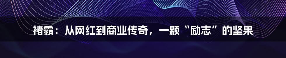 褚霸:从网红到商业传奇,一颗“励志”的坚果