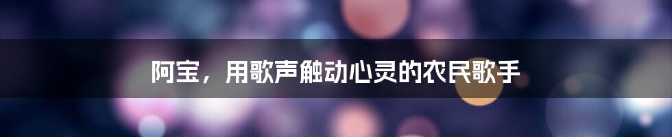 阿宝,用歌声触动心灵的农民歌手