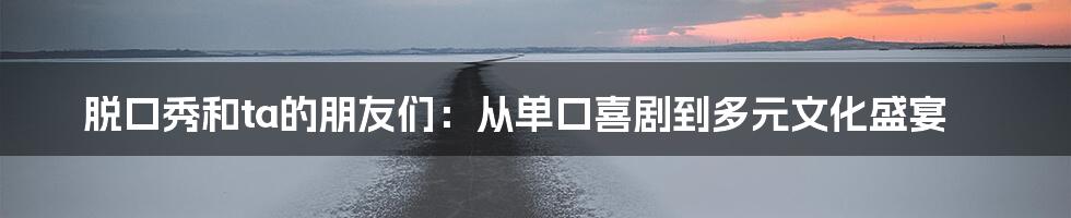 脱口秀和ta的朋友们:从单口喜剧到多元文化盛宴
