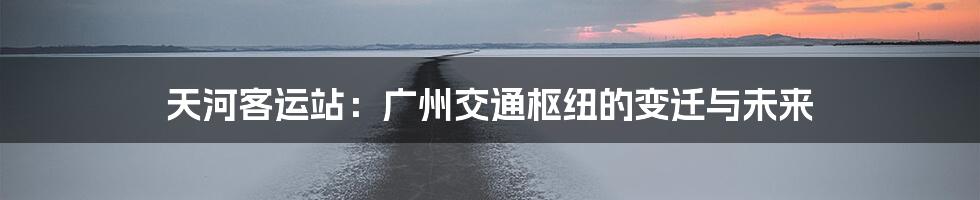 天河客运站:广州交通枢纽的变迁与未来
