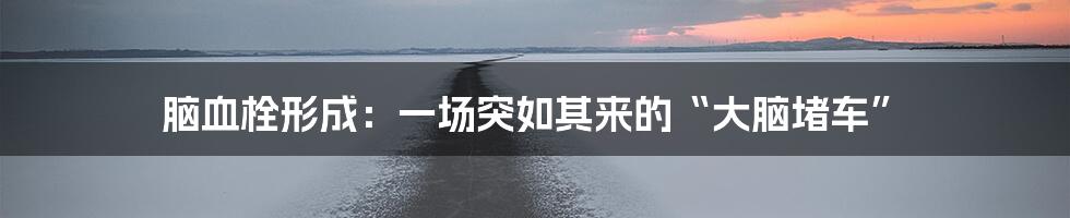 脑血栓形成:一场突如其来的“大脑堵车”
