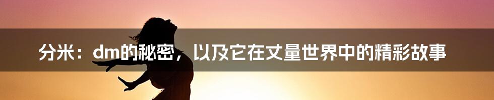 分米：dm的秘密，以及它在丈量世界中的精彩故事