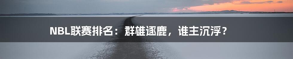 NBL联赛排名:群雄逐鹿,谁主沉浮?