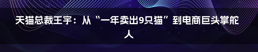天猫总裁王宇:从“一年卖出9只猫”到电商巨头掌舵人