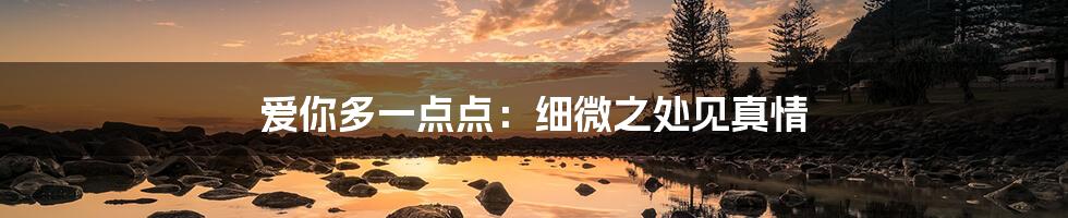爱你多一点点：细微之处见真情