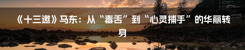 《十三邀》马东：从“毒舌”到“心灵捕手”的华丽转身