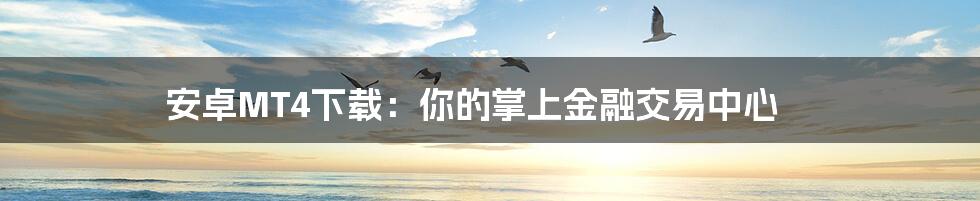 安卓MT4下载:你的掌上金融交易中心