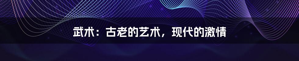 武术：古老的艺术，现代的激情