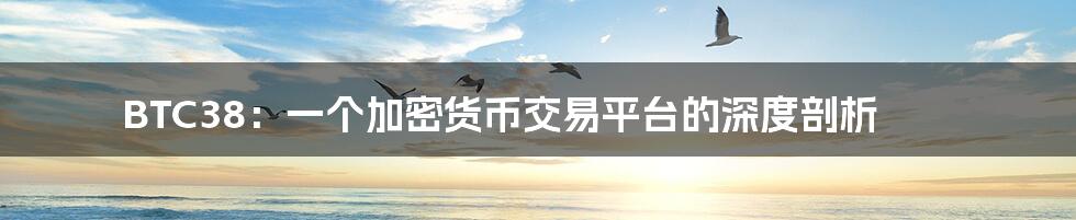BTC38:一个加密货币交易平台的深度剖析