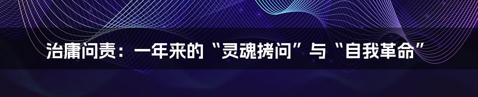 治庸问责:一年来的“灵魂拷问”与“自我革命”