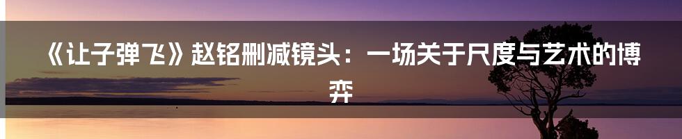 《让子弹飞》赵铭删减镜头：一场关于尺度与艺术的博弈