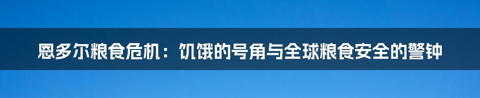 恩多尔粮食危机:饥饿的号角与全球粮食安全的警钟
